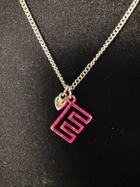 E Initial Necklace with Heart Charm (MWL30)